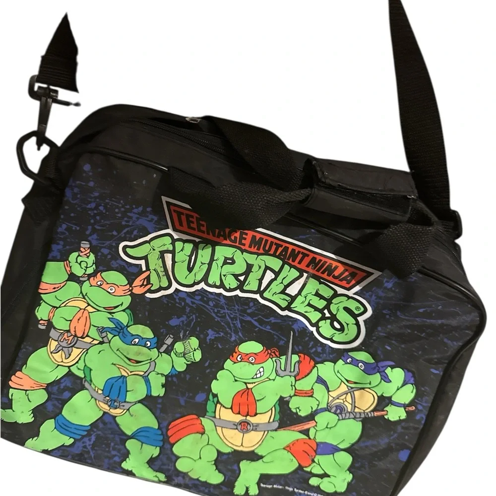 1989 Teenage Mutant Ninja Turtles Carry Bag Mirage Studios Black Messenger Bag